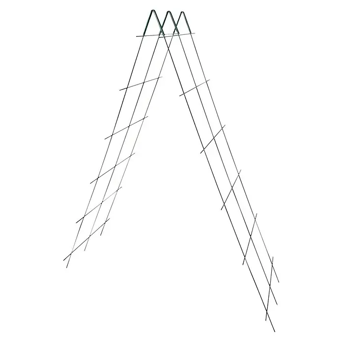 Bellissa Verbinder RAnkhilfe Andybell 45° - Grün - Das Bild zeigt eine moderne, minimalistische Leiterkonstruktion in V-Form, ideal für stilvolle Inneneinrichtung.