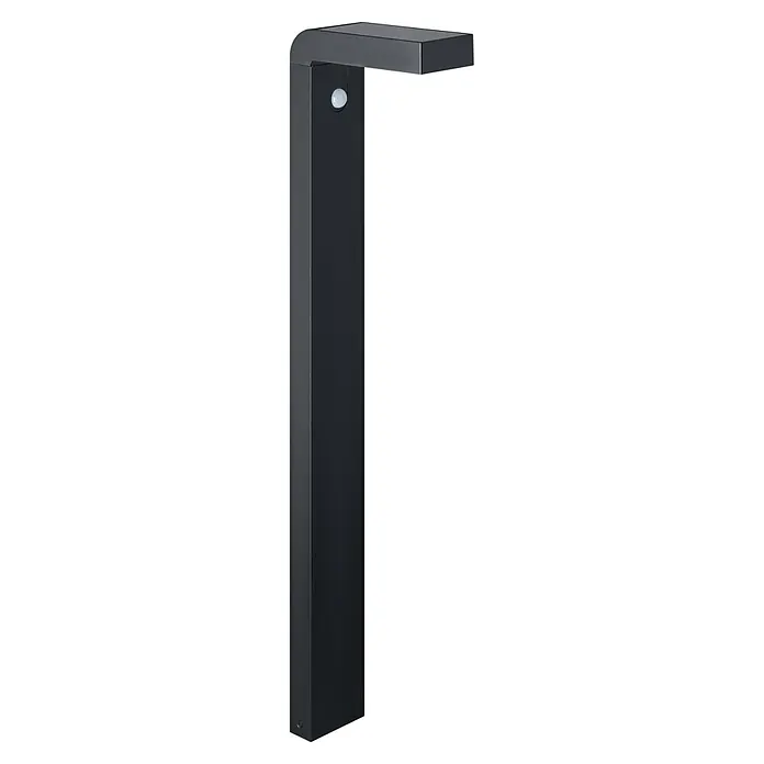 Eglo Lámpara de pie solar Baracconi - 18 W, L x An x Al: 9 x 20 x 80 cm, Negro, IP44 - Luz negra moderna de exterior con sensor de movimiento para jardines y caminos. Diseño elegante e iluminación fiable para exteriores.