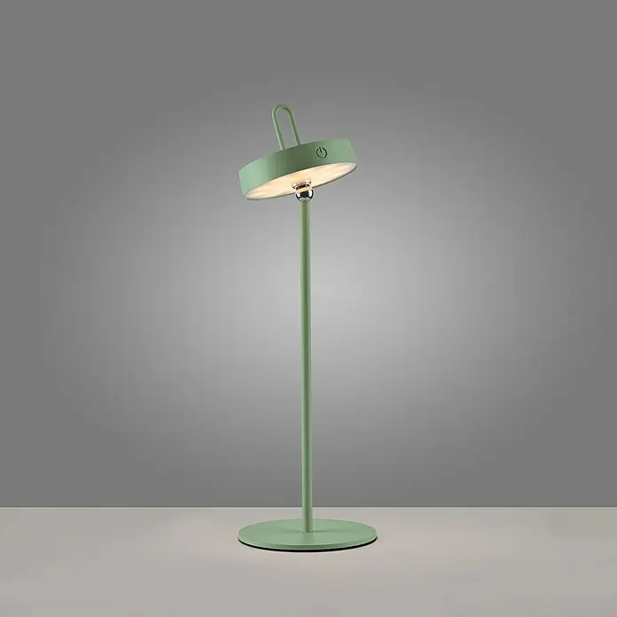 Paul Neuhaus Lámpara de sobremesa LED Amag - 1,5 W, L x An x Al: 15 x 15 x 47,2 cm, Verde, Blanco cálido - Lámpara de mesa verde con cabezal ajustable e interruptor táctil. Diseño minimalista para un ambiente moderno y luz cálida.