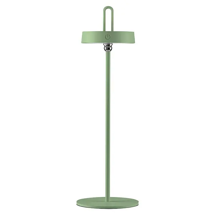 Paul Neuhaus Lámpara de sobremesa LED Amag - 1,5 W, L x An x Al: 15 x 15 x 47,2 cm, Verde, Blanco cálido - La lámpara de mesa verde con base redonda y asa es un accesorio de iluminación elegante y práctico.