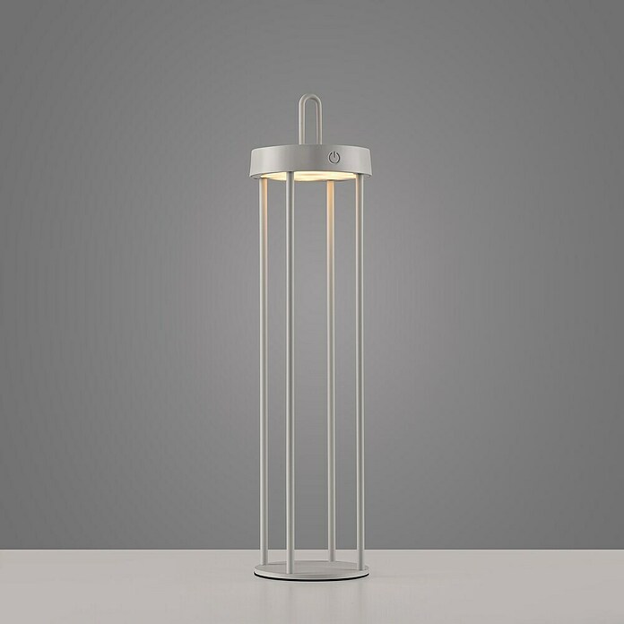 Paul Neuhaus Lámpara de sobremesa a batería Anselm (1,5 W, Ø x Al: 12,8 x 50,4 cm, Gris, Blanco cálido) | BAUHAUS