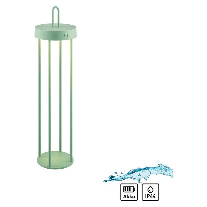 Paul Neuhaus Lámpara de sobremesa a batería Anselm (1,5 W, Ø x Al: 12,8 x 50,4 cm, Verde, Blanco cálido) | BAUHAUS