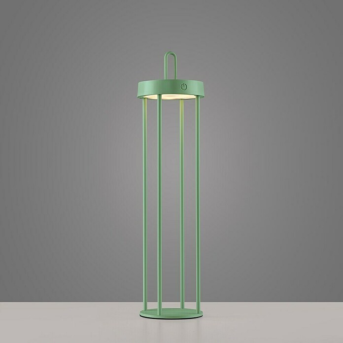 Paul Neuhaus Lámpara de sobremesa a batería Anselm (1,5 W, Ø x Al: 12,8 x 50,4 cm, Verde, Blanco cálido) | BAUHAUS