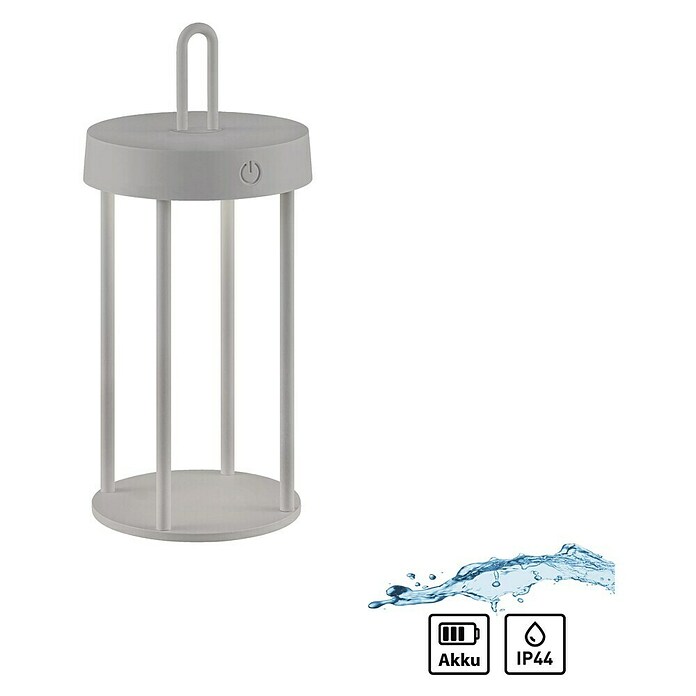 Paul Neuhaus Lámpara de sobremesa a batería Anselm (1 W, Gris, Blanco cálido) | BAUHAUS