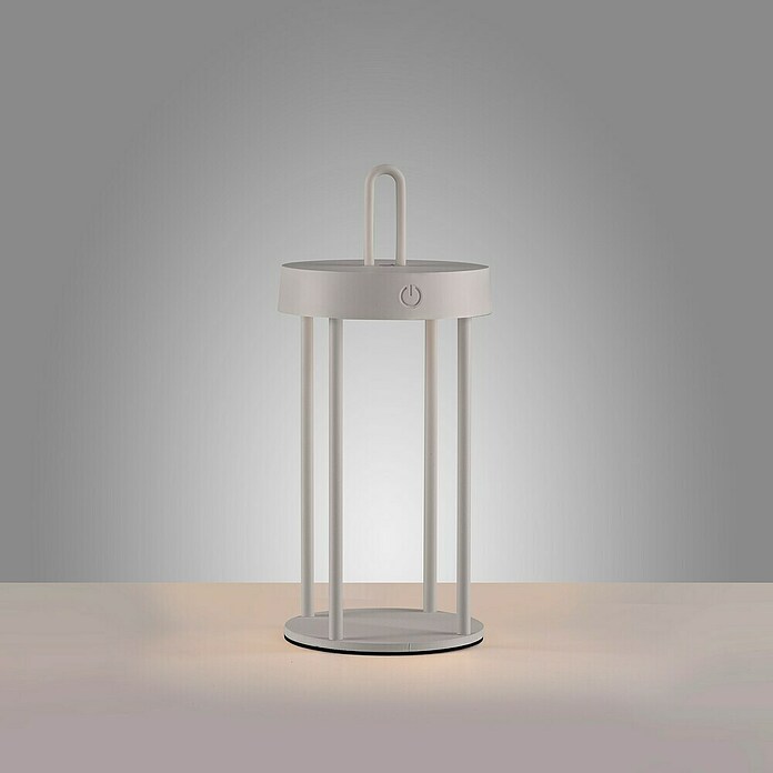 Paul Neuhaus Lámpara de sobremesa a batería Anselm (1 W, Gris, Blanco cálido) | BAUHAUS