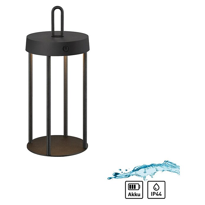 Paul Neuhaus Lámpara de sobremesa a batería Anselm (1 W, Negro, Blanco cálido) | BAUHAUS