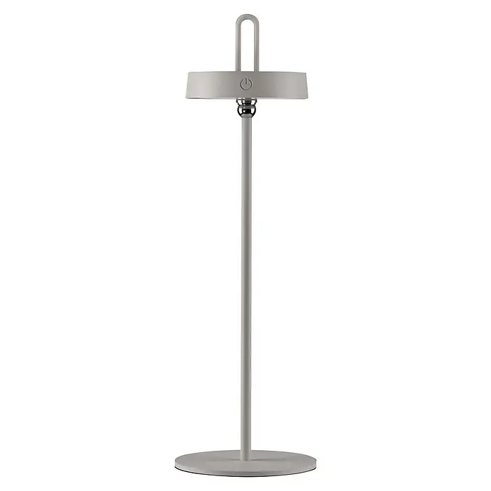 Paul Neuhaus Lámpara de sobremesa LED Amag - 1,5 W, L x An x Al: 15 x 15 x 47,2 cm, Gris, Blanco cálido - Lámpara de pie moderna blanca con pantalla redondeada y asa de transporte práctica para una luz flexible.
