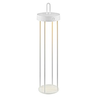 Paul Neuhaus Lámpara de sobremesa a batería Anselm (1,5 W, Ø x Al: 12,8 x 50,4 cm, Blanco, Blanco cálido)