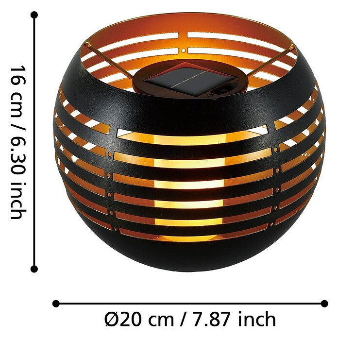 Eglo Lámpara de sobremesa solar Z_ Solar (12 W, Negro) | BAUHAUS