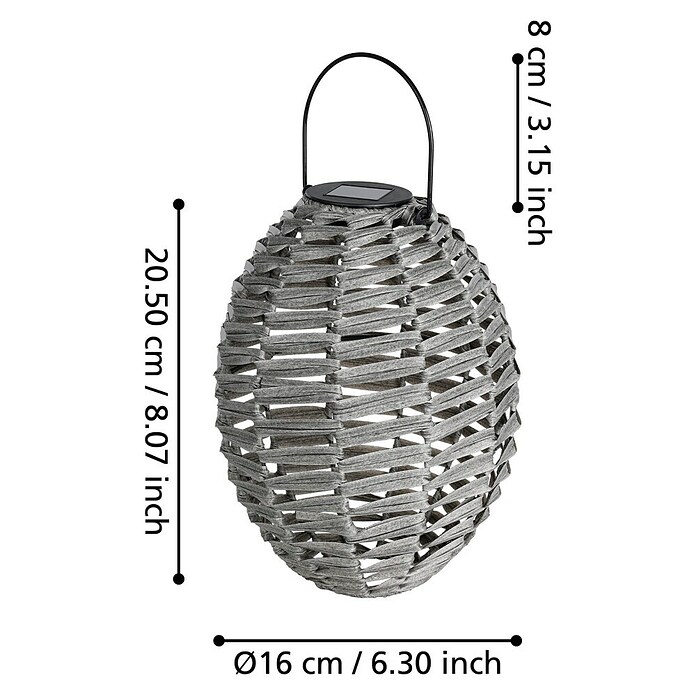 Eglo Lámpara de sobremesa solar Z_Solar (6 W, Gris, IP44) | BAUHAUS