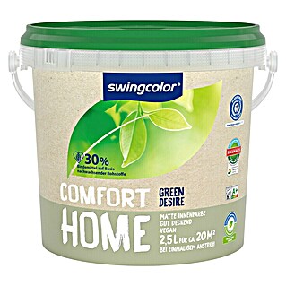 swingcolor Wandfarbe Comfort Home (Green Desire, Stumpfmatt, 2,5 l, Konservierungsmittelfrei)