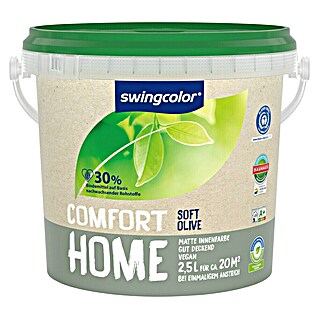 swingcolor Wandfarbe Comfort Home (Soft Olive, Stumpfmatt, 2,5 l, Konservierungsmittelfrei)