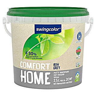 swingcolor Wandfarbe Comfort Home (Ash Grey, Stumpfmatt, 2,5 l, Konservierungsmittelfrei)