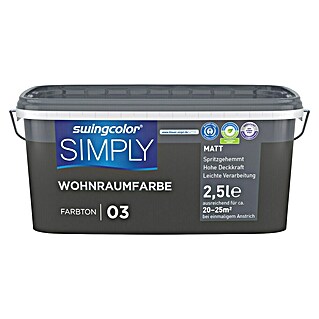 swingcolor Boja za zid Simply (Antracit - br. 3, Mat, 2,5 l)