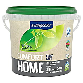 swingcolor Wandfarbe Comfort Home (Fully Grey, Stumpfmatt, 2,5 l, Konservierungsmittelfrei)