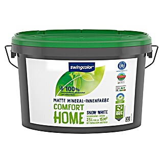 swingcolor Muurverf Comfort Home Minerale Interieurverf (Snow White, Extra mat, 2,5 l, Bevat geen conserveringsmiddelen)