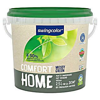 swingcolor Wandfarbe Comfort Home (Mossy Green, Stumpfmatt, 2,5 l, Konservierungsmittelfrei)