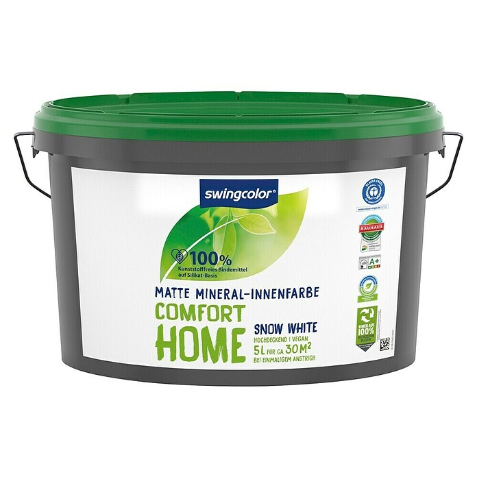 swingcolor Muurverf Comfort Home Minerale Interieurverf (Snow White, Extra mat, 5 l, Bevat geen conserveringsmiddelen) | BAUHAUS