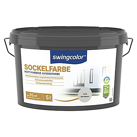 swingcolor Dispersionssockelfarbe (Kieselgrau, 5 l)