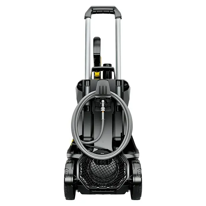 Kärcher Hochdruckreiniger K 5 Power Control Flex - 145 bar, 2.100 W, Fördermenge: 500 l/h, Ohne Home Kit - Abgebildet ist ein Kärcher Hochdruckreiniger in Schwarz und Grau. Der Reiniger verfügt über einen Griff, einen Schlauch und ein Gitterdesign.