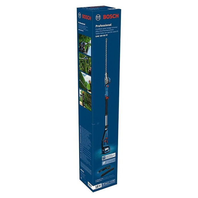 Bosch Professional AMPShare 18V Teleskop-Heckenschere GHE 18V-50 TP (18 V, Ohne Akku, Schnittlänge: 50 cm) | BAUHAUS