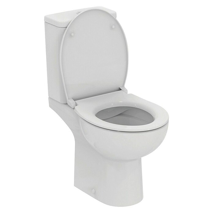 Ideal Standard Eurovit Staand toilet Duoblok PK (Zonder spoelrand, Met antibacteriële glazuur, Spoelvorm: Diep, Wit, PK) | BAUHAUS