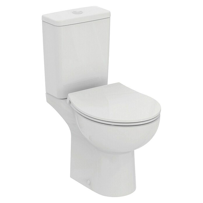 Ideal Standard Eurovit Staand toilet Duoblok PK (Zonder spoelrand, Met antibacteriële glazuur, Spoelvorm: Diep, Wit, PK) | BAUHAUS