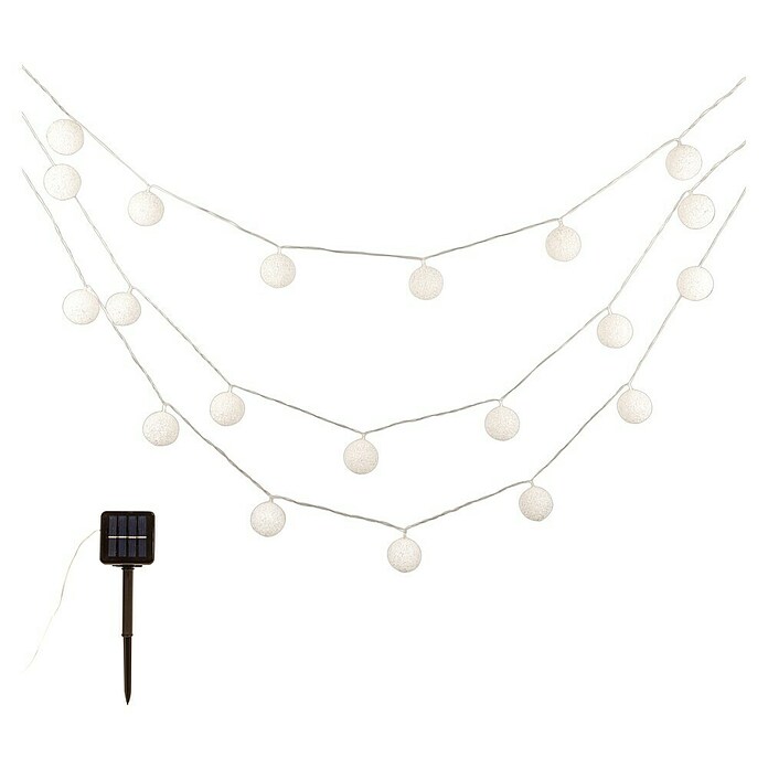Arte confort Guirnalda solar LED Saula (Para exterior, 580 cm, Blanco cálido) | BAUHAUS
