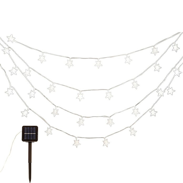 Arte confort Guirnalda solar LED Astris (Para exterior, 635 cm, Blanco cálido) | BAUHAUS