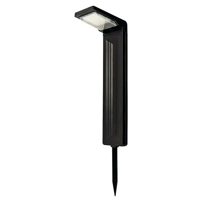 Arte confort Baliza exterior LED solar Altair - Blanco frío - Lámpara solar negra con estaca de tierra para uso en exteriores. La luz brilla intensamente y de forma eficiente, proporcionando iluminación ambiental.