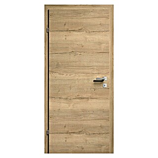 Zimmertür CPL Eiche Rissig quer (95 x 203 cm, Eiche Rissig, Röhrenspan)
