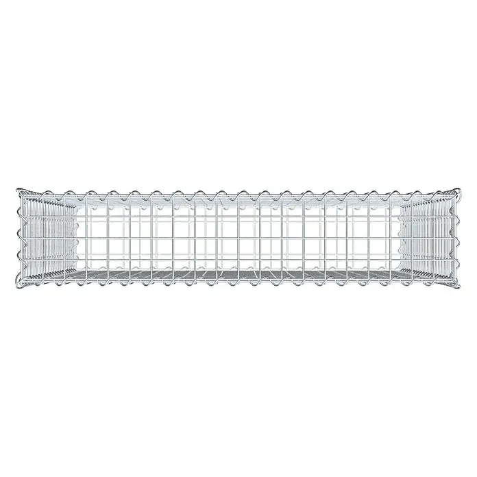 Gabiona Gabione - 100 x 20 x 100 cm, Metall, Maschenbreite: 50 mm, Maschenhöhe: 50 mm - Ansicht eines Gabionenkastens aus Drahtgeflecht, ideal für den Garten- und Landschaftsbau. Er bietet Stabilität und Struktur für verschiedene Anwendungen.