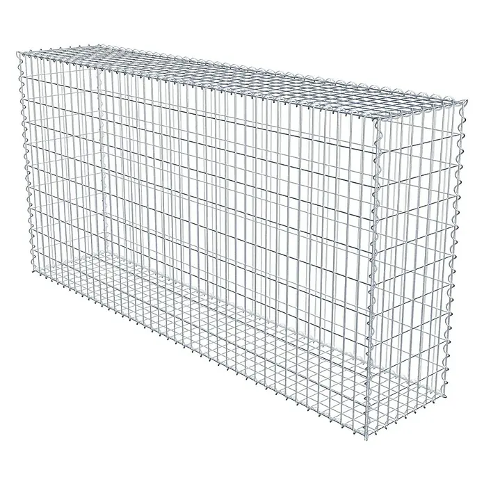 Gabiona Gabione - 200 x 40 x 100 cm, Metall, Maschenbreite: 50 mm, Maschenhöhe: 100 mm - Ein großes Gabionengitter, ideal für den Gartenbau oder als dekoratives Element. Robust und vielseitig einsetzbar.
