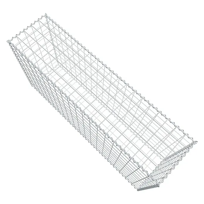 Gabiona Gabione - 200 x 50 x 100 cm, Metall, Maschenbreite: 100 mm, Maschenhöhe: 100 mm - Ein leeres Gabionengitter, bereit für die Befüllung mit Steinen oder anderen Materialien. Ideal für Gartenbau und Landschaftsgestaltung.
