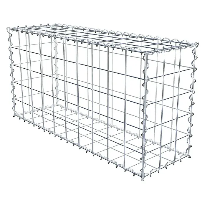 Gabiona Gabione - 100 x 30 x 50 cm, Metall, Maschenbreite: 100 mm, Maschenhöhe: 100 mm - Bild einer Gabione, einem Drahtkorb zur Befüllung mit Steinen für den Landschaftsbau und zur Hangbefestigung.
