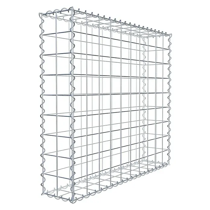 Gabiona Gabione - 100 x 20 x 90 cm, Metall, Maschenbreite: 100 mm, Maschenhöhe: 100 mm - Ein rechteckiger Gabionenkorb aus verzinktem Drahtgeflecht, ideal für den Einsatz im Garten- und Landschaftsbau.