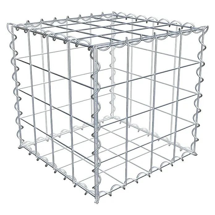Gabiona Gabione - 40 x 40 x 40 cm, Metall, Maschenbreite: 100 mm, Maschenhöhe: 100 mm - Drahtgitterbox: Robust und vielseitig einsetzbar für Gartenbau und Landschaftsgestaltung. Ideal zur Befüllung mit Steinen.