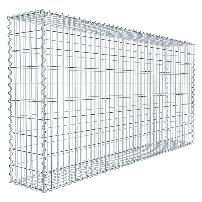 Gabiona Gabione - 200 x 30 x 100 cm, Metall, Maschenbreite: 50 mm, Maschenhöhe: 100 mm - Ein Gabionenkäfig aus verzinktem Drahtgeflecht, ideal zur Befüllung mit Steinen für Garten- und Landschaftsbau. Robust und langlebig.