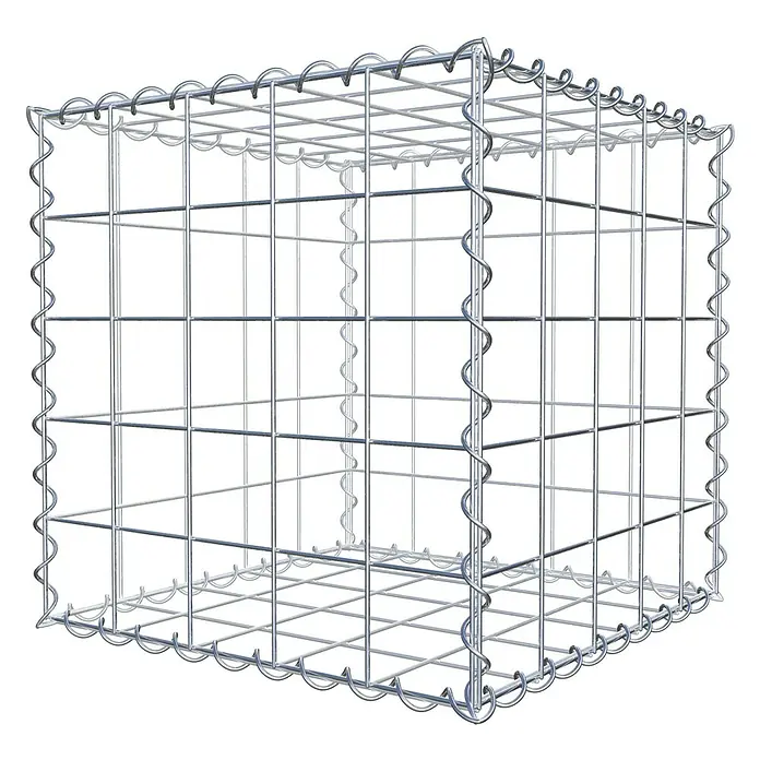 Gabiona Gabione - 50 x 50 x 50 cm, Metall, Maschenbreite: 100 mm, Maschenhöhe: 100 mm - Gabionen-Drahtgitterbox für Garten- oder Landschaftsbauprojekte. Robust und vielseitig, ideal zur Gestaltung von Außenbereichen.