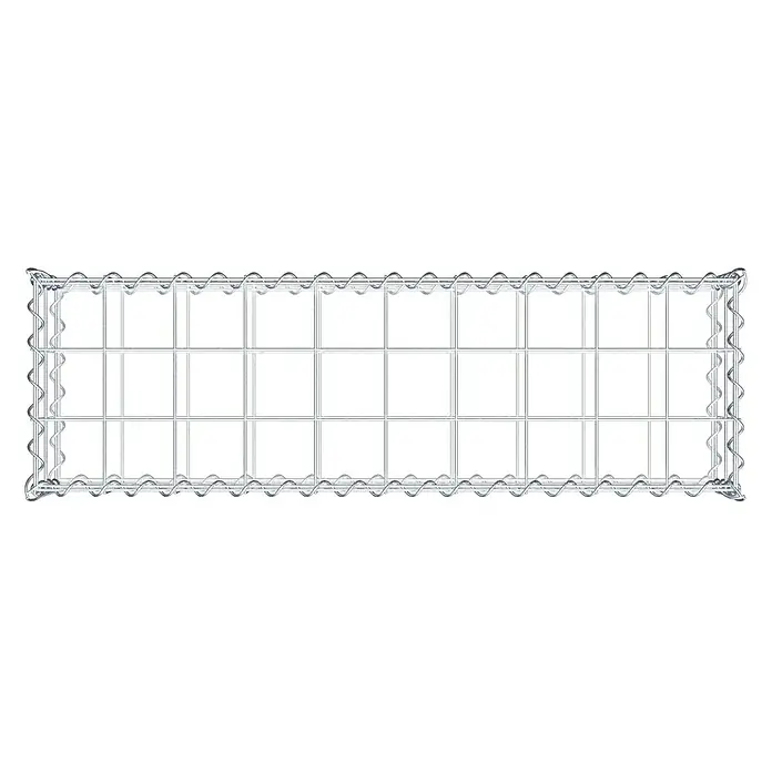 Gabiona Gabione - 100 x 30 x 20 cm, Metall, Maschenbreite: 100 mm, Maschenhöhe: 100 mm - Aufnahme eines leeren Gabionenkorbes, der mit Steinen oder Erde gefüllt werden kann, um eine Stützmauer zu bilden.