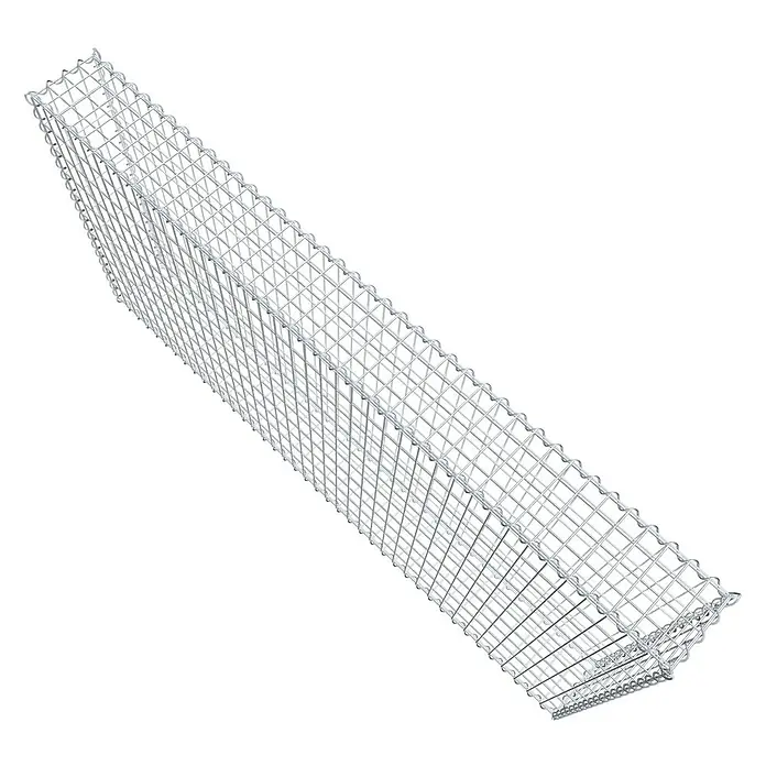 Gabiona Gabione - 200 x 20 x 100 cm, Metall, Maschenbreite: 50 mm, Maschenhöhe: 100 mm - Ein rechteckiger Gabionenkorb aus verzinktem Drahtgeflecht, ideal für Gartenbau und Landschaftsgestaltung. Robuste Bauweise für vielfältige Anwendungen.