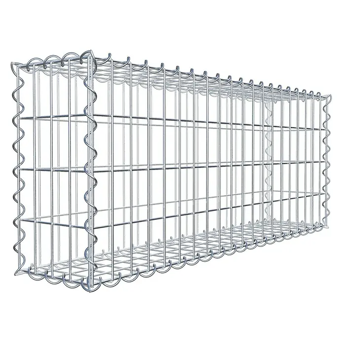 Gabiona Gabione100 x 20 x 40 cm, Metall, Maschenbreite: 50 mm, Maschenhöhe: 100 mm - Gabionen-Drahtkorb für stilvolle Gartengestaltung. Robuster Steinkorb zur dekorativen Grundstücksbegrenzung oder als Sichtschutz im Außenbereich.
