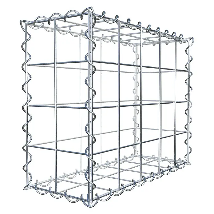 Gabiona Gabione - 50 x 20 x 40 cm, Metall, Maschenbreite: 100 mm, Maschenhöhe: 100 mm - Bild eines Gabionenkorbs, einer Drahtkonstruktion zur Befüllung mit Steinen für den Gartenbau.