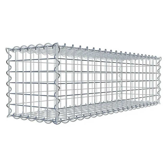 Gabiona Gabione - 100 x 30 x 30 cm, Metall, Maschenbreite: 50 mm, Maschenhöhe: 50 mm - Ein Gabionenkorb aus verzinktem Stahldrahtgeflecht, ideal für Gartenmauern, Hangbefestigungen oder dekorative Elemente im Außenbereich.