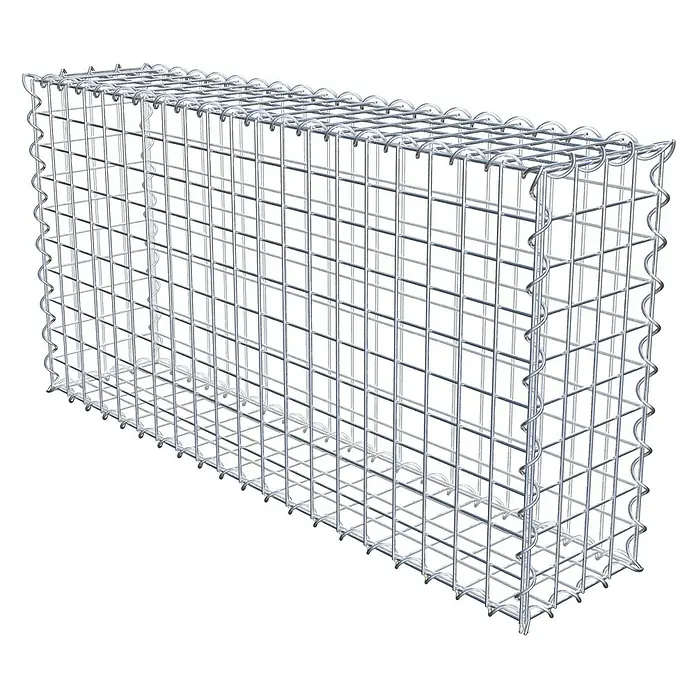 Gabiona Gabione - 100 x 20 x 50 cm, Metall, Maschenbreite: 50 mm, Maschenhöhe: 50 mm - Gabionenkorb aus verzinktem Drahtgeflecht, ideal für den Gartenbau und zur Hangbefestigung. Robuste Konstruktion für vielfältige Anwendungen im Außenbereich.