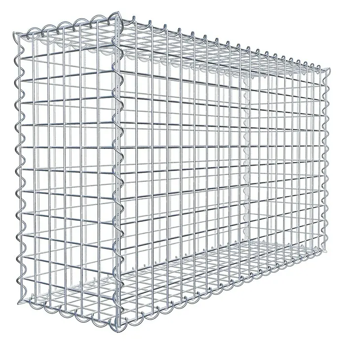 Gabiona Gabione100 x 30 x 60 cm, Metall, Maschenbreite: 50 mm, Maschenhöhe: 50 mm - Ein Drahtgitterkorb für Steine, bekannt als Gabione, ist hier abgebildet. Ideal für Gartenbau und Landschaftsgestaltung.