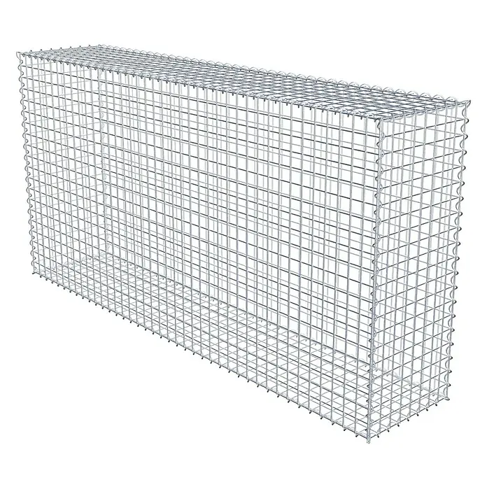 Gabiona Gabione - 200 x 40 x 100 cm, Metall, Maschenbreite: 50 mm, Maschenhöhe: 50 mm - Ein Gabionen-Steinkorb aus Drahtgitter, ideal für Garten- und Landschaftsbau. Robuste Konstruktion für vielfältige Gestaltungsmöglichkeiten.