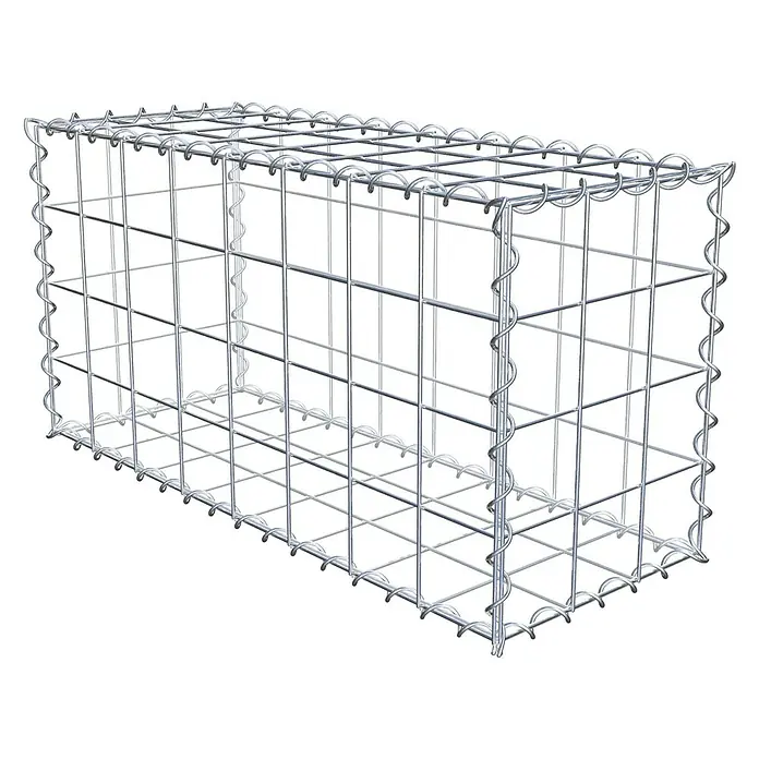 Gabiona Gabione - 80 x 30 x 40 cm, Metall, Maschenbreite: 100 mm, Maschenhöhe: 100 mm - Ein Gabionenkorb aus Drahtgitter, ideal für dekorative und funktionale Anwendungen im Garten- und Landschaftsbau.