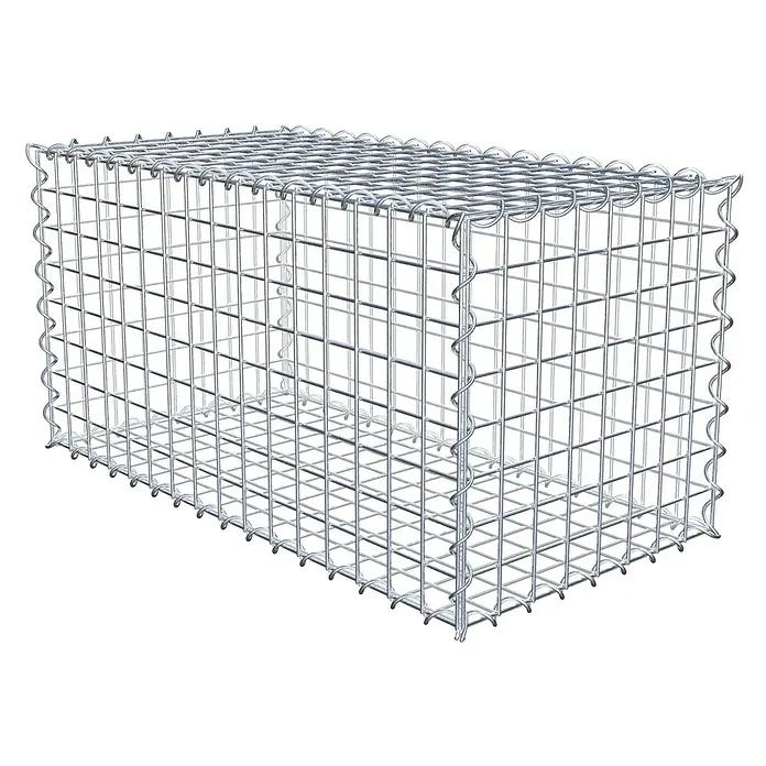 Gabiona Gabione - 80 x 40 x 40 cm, Metall, Maschenbreite: 50 mm, Maschenhöhe: 50 mm - Ein Drahtgitterkorb, ideal für den Einsatz im Garten- und Landschaftsbau, um Mauern zu stabilisieren und dekorative Elemente zu schaffen.