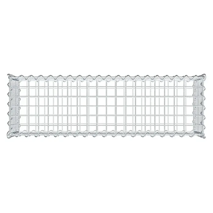 Gabiona Gabione - 100 x 30 x 30 cm, Metall, Maschenbreite: 50 mm, Maschenhöhe: 50 mm - Ansicht eines Gabionenkorbs, einer Drahtkonstruktion zur Befüllung mit Steinen oder anderen Materialien, ideal für Landschaftsbau und Erosionsschutz.